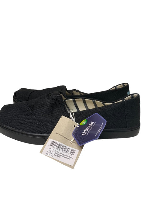 Size 9.5 Toms Womens New Black Heritage Alpargata Cupsole Canvas Pull On