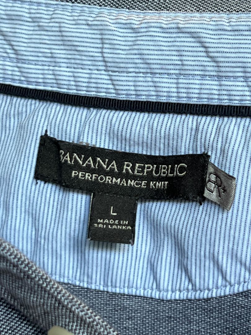 Size Large Blue Banana Republic Performance Knit Pocket Polo Short Sleeve Shirt