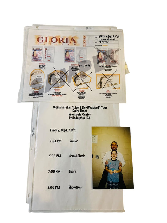 Gloria Estefan Concert Ephemera Backstage 2004 Schedule Live & Re-Wrapped Tour Wachovia Center