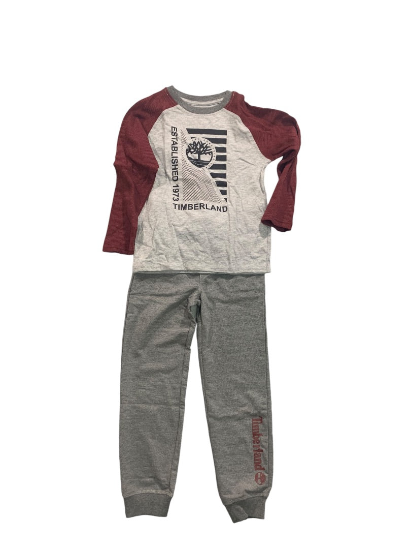 Size 7 Timberland Boys Youth 2 Piece Set Joggers and Long Sleeve Jersey New