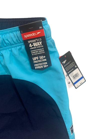 XL Speedo Mens New Blue Peacoat Swim Trunks UPF 50+ Sun Protection