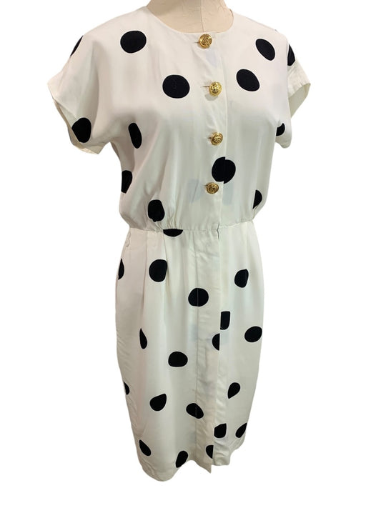 Size 8 Maggy Boutique Vintage 1990s Polka Dot Dress Defects