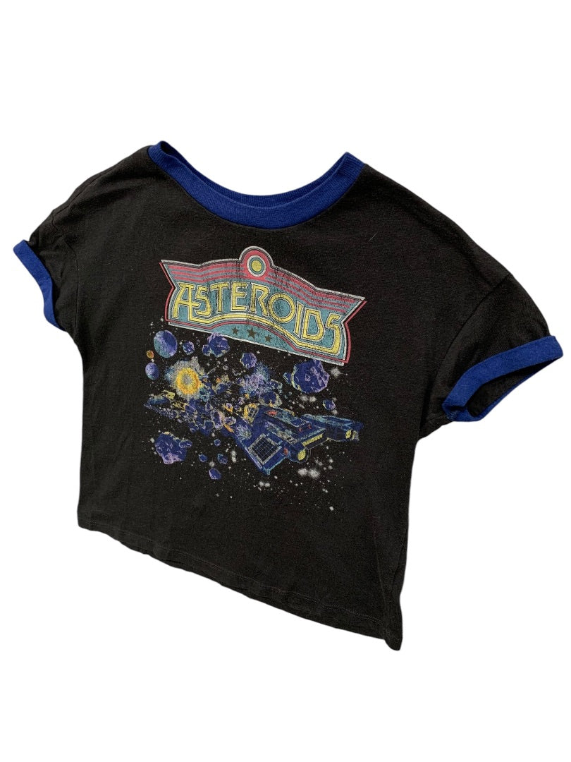 XS Junk Food Vintage Inspired Tshirt Crop Womens Asteroids Graphic