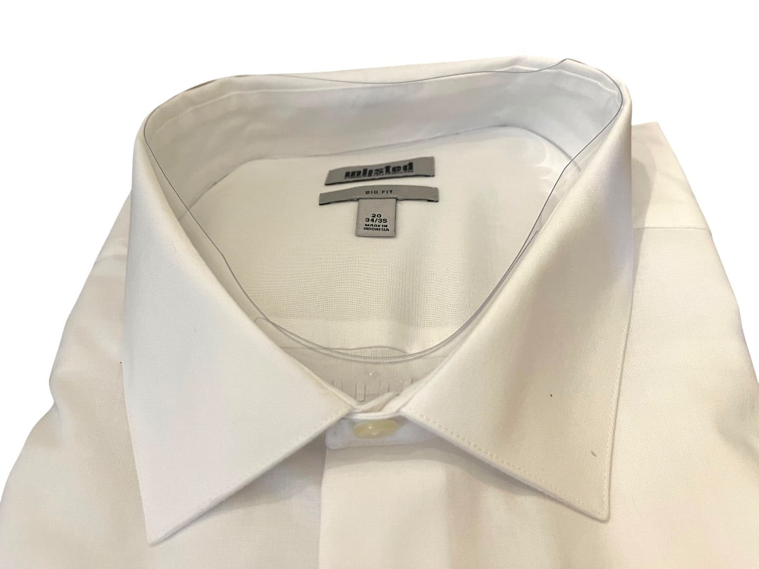 20 34/35 4XL Unlisted Kenneth Cole Big Fit Mens Dress Shirt White NEW