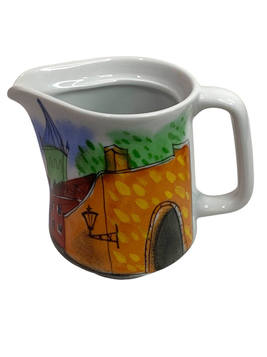 Small Creamer Pitcher Hand Painted Tallinn Estonia 4 Inches