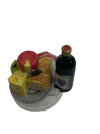 Miniature Boston Warehouse Wine Cheese Table Food Topper 2.25 Inches Vintage