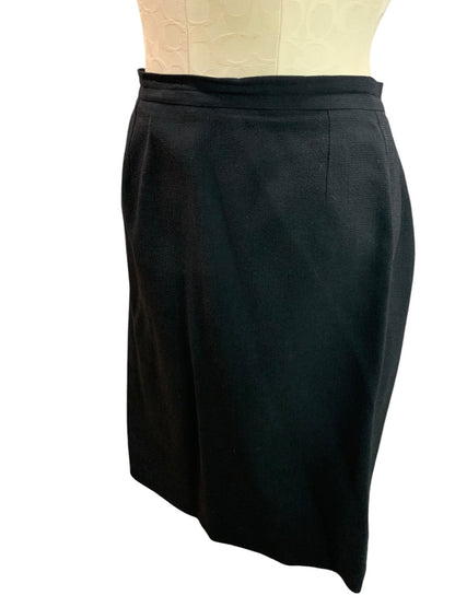 Size 46 (US 14) Morabito Paris Womens Wool Black Straight Suit Skirt