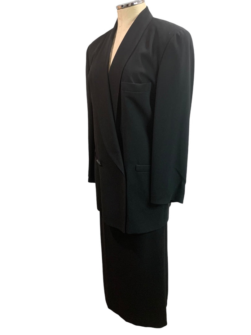 Size 12/14 Linda Allard Ellen Tracy Womens Vintage Skirt Suit 1980s