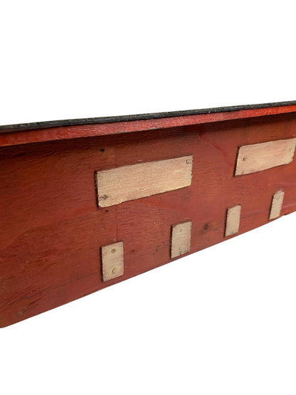 Vintage Primitive Wooden Farmhouse Miniature Outbuilding 1941 Red