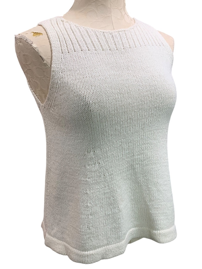 XS Madewell Womens Ivory Sleeveless Pullover Sweater Cotton Blend