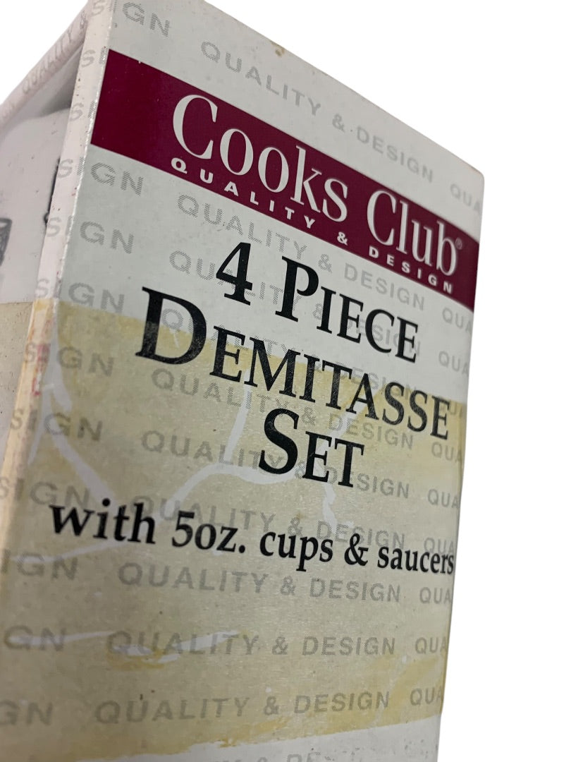 Cooks Club 4 Piece Demitasse Set In Box Kitchen Theme