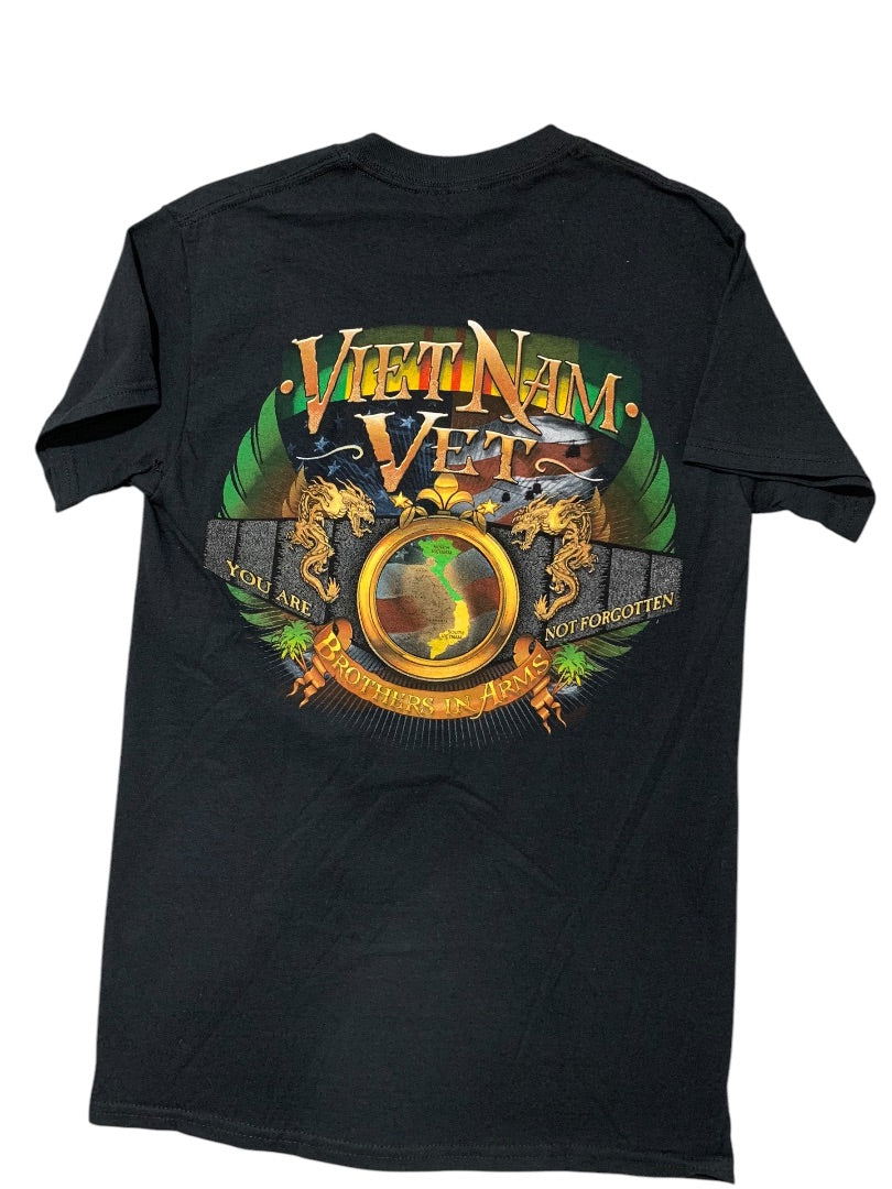 Small Vietnam Vet Black Short Sleeve Tshirt Gildan