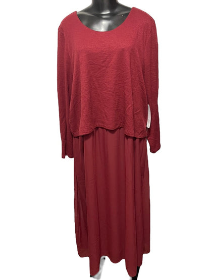 2X Soft Surroundings Layered Cassie Dress Cabernet NWT