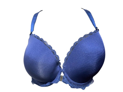 42D Adore Me Lace Front Closure Bra Blue Underwire Padded