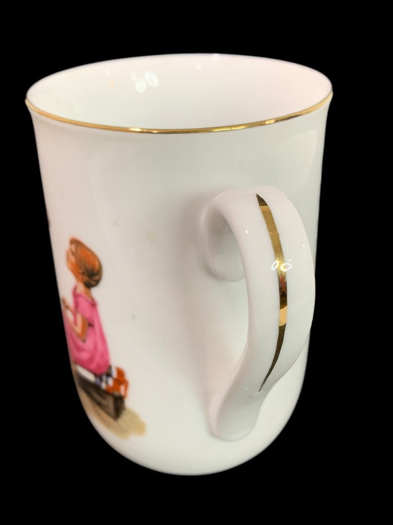 1986 Norman Rockwell Museum Collections Mug Gold Trim "Music Master"