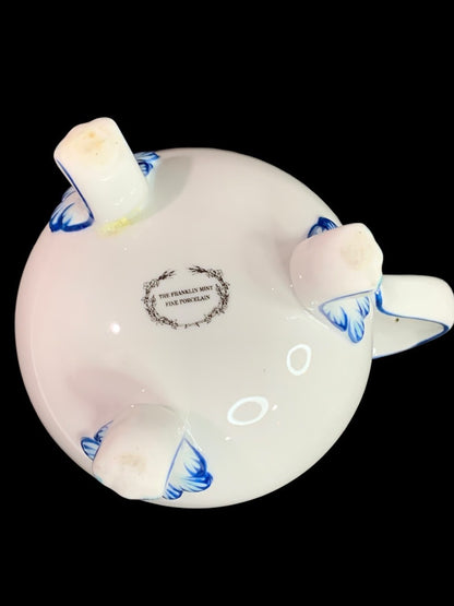 1980s Frankin Mint Fine Porcelain Creamer Collection Footed Floral 5 Inch