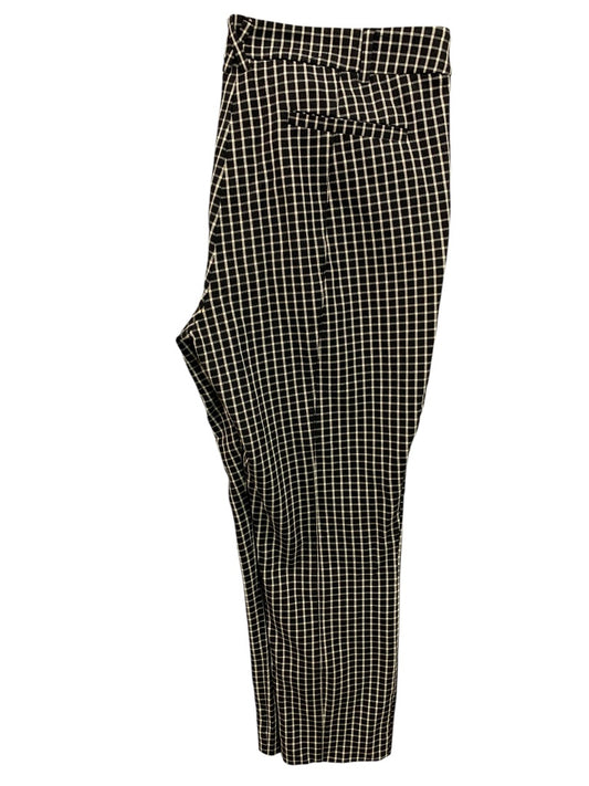 Size 12 Anthropologie Womens The Essential Slim Black White Crop Pants