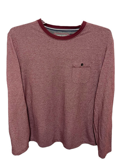 Large Michael Bastian Long Sleeve Pocket Mens Crew Neck Red Heather
