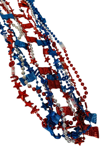 Claires New Set of 6 Overhead Necklaces Patriotic USA Flag Star