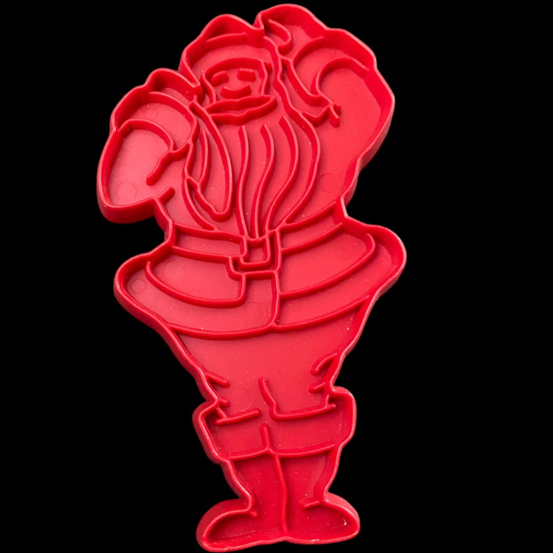 Tupperware 1970s Red Plastic Cookie Cutter USA Santa Christmas Jolly Holiday