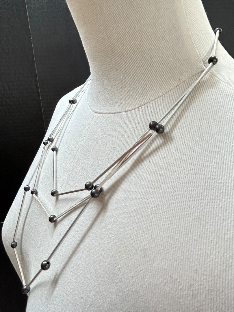 Dansk Smykkekunst Modernist Silver Necklace Slide Adjustment