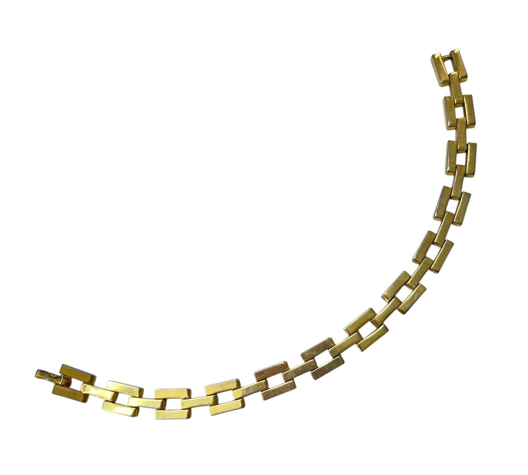 Vintage Goldtone 9 Inch Link Bracelet Foldover Clasp