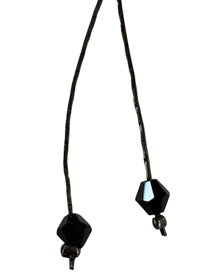 Black Flower Necklace 16 Inch Spring Closure Tassel