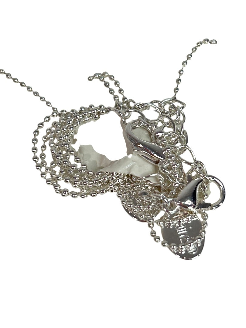 Claires New Set of 2 Crystal Necklaces Pink Gray