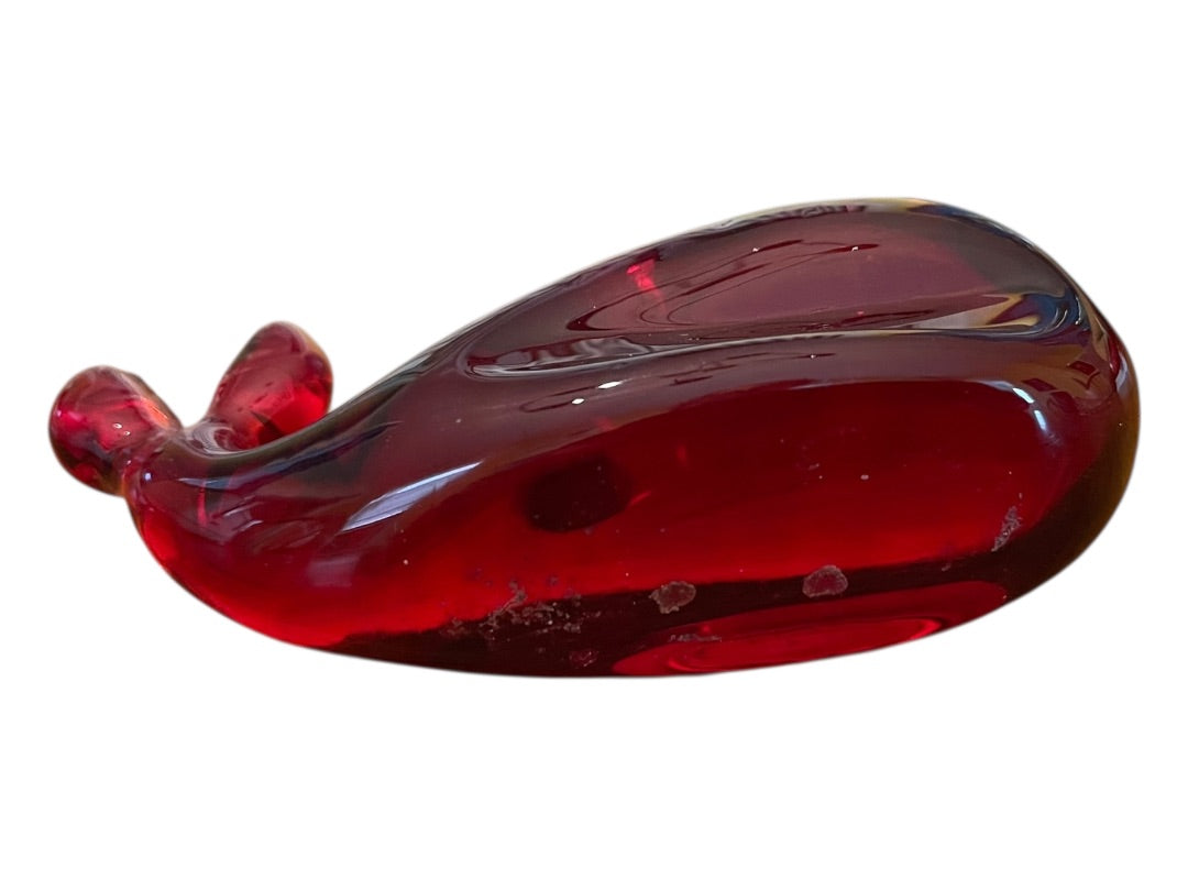 Vintage Rainbow Hand Blown Glass Whale Red Huntington West Virginia Sticker