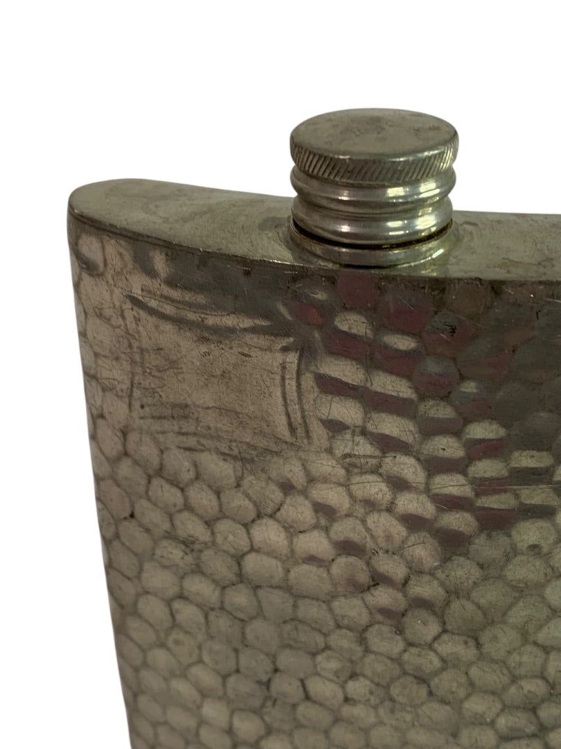 Vintage Hoffritz  6 Ounce English Pewter HIp Flask Textured