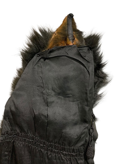 1950s Head to Tail Mink Stole Face Dark Brown Pocket Closure 48 Inch