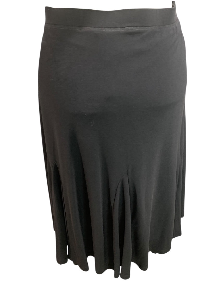 1X Sag Harbor Black Pull On A-Line Skirt with Undershorts