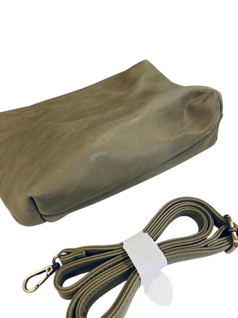 Joy Susan Vegan Leather Sage Green Purse Pouch Detachable Strap