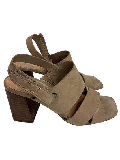 Size 6 Vince Camuto Womens Brown Suede Sandals Bebendy 3" Block Heel