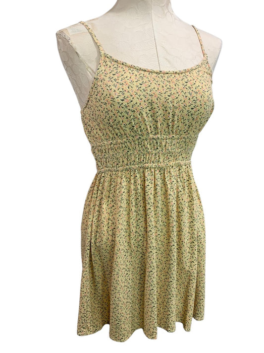 Small American Eagle Sundress Yellow Floral Banded Waist