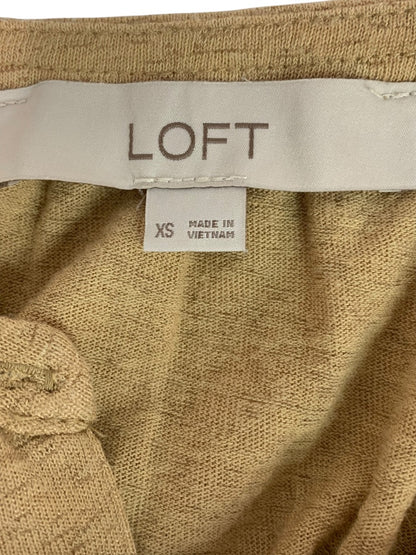 XS Loft Womens Henley Style Tshirt Cuffed Short Sleeve