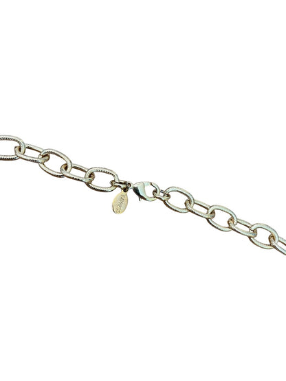 Express 2" Round Pendant Chain Chunky Necklace Goldtone Black 36 Inch