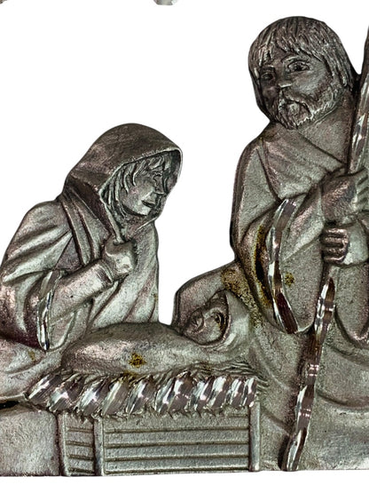 Spoontiques Pewter Nativity Ornament Crystal 3" #2376 Suncatcher