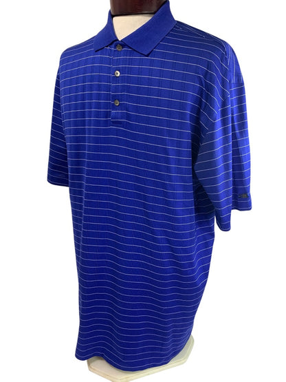 XL Nike Mens Tiger Woods Collection Blue Striped Golf Polo Shirt