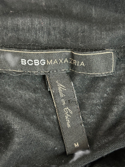 Medium BCBG Max Azria Black Lightweight Knit Open Cardigan Shirt
