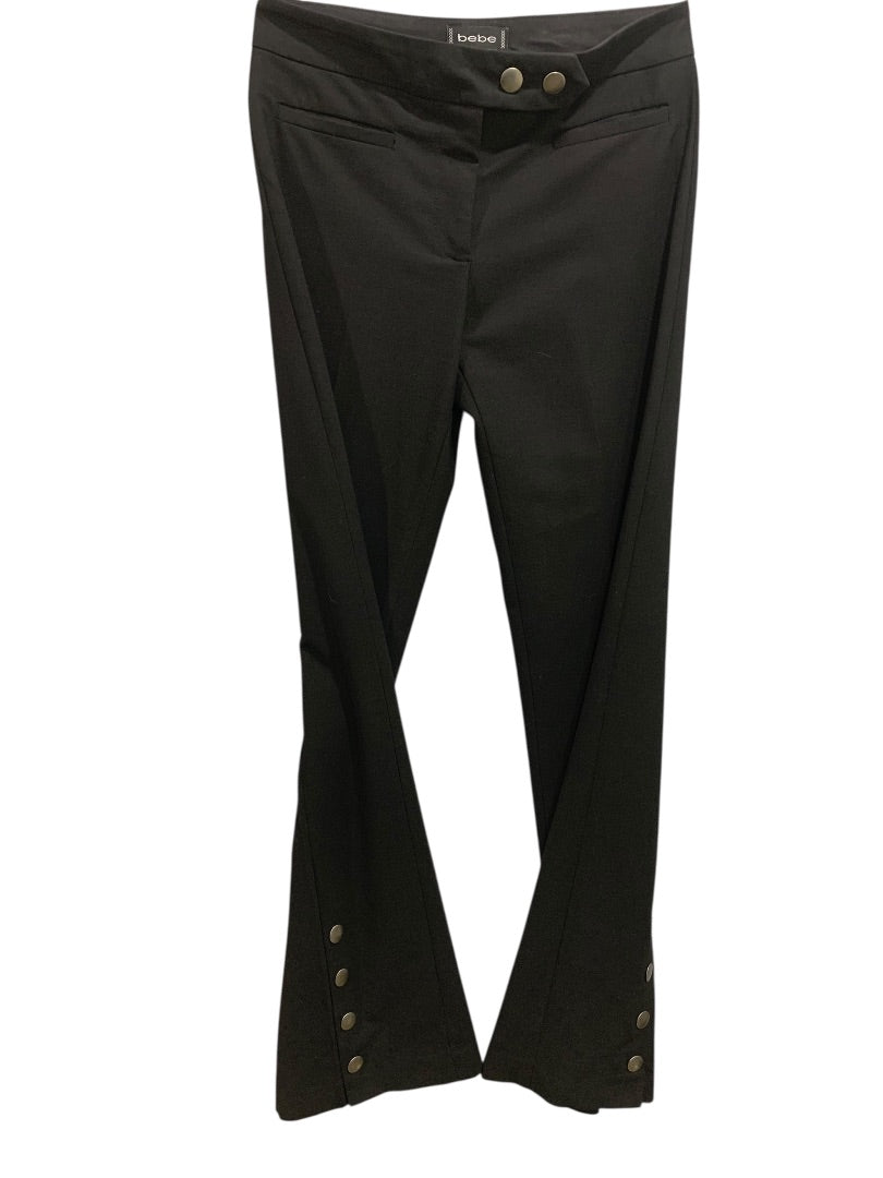 Size 0 bebe Womens Black Dress Pants Snap Calf Detail