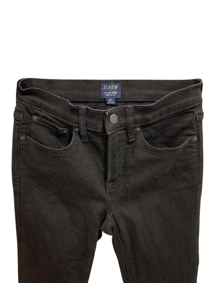 Size 25 J.Crew Womens Black 8" Mid-Rise Skinny Jeans Stretch Denim