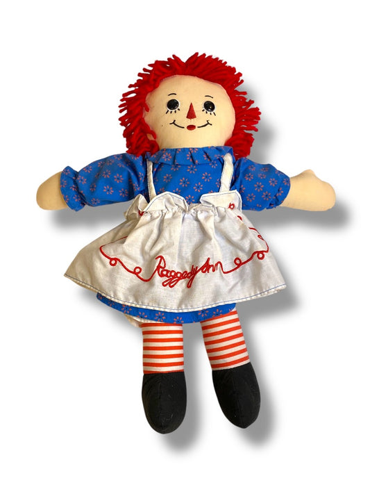 Vintage Raggedy Ann Rag Doll 18" Button Eye Embroidered Face