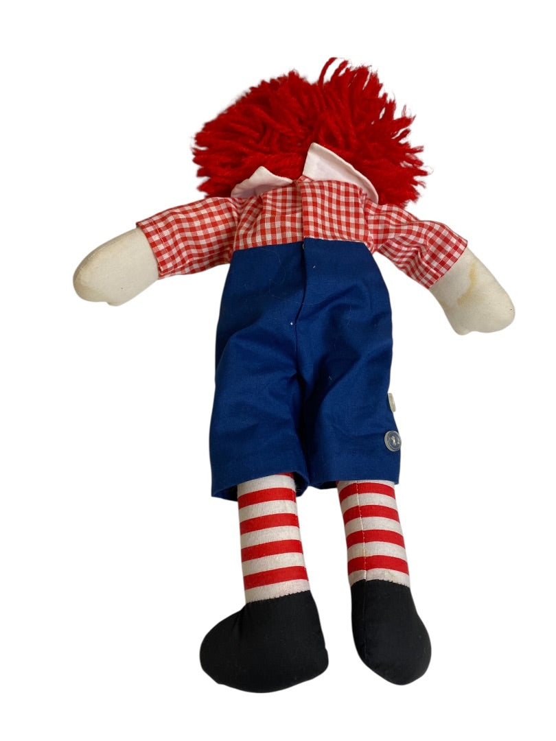 Vintage Raggedy Andy Rag Doll 16" Embroidered Face Handmade