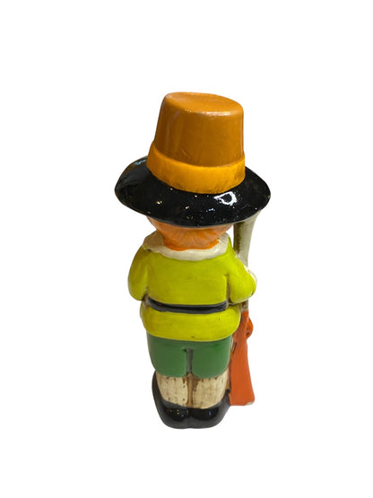 Vintage Napco Japan Papier Mache Pilgrim Boy Figurine M-8228 6.5"