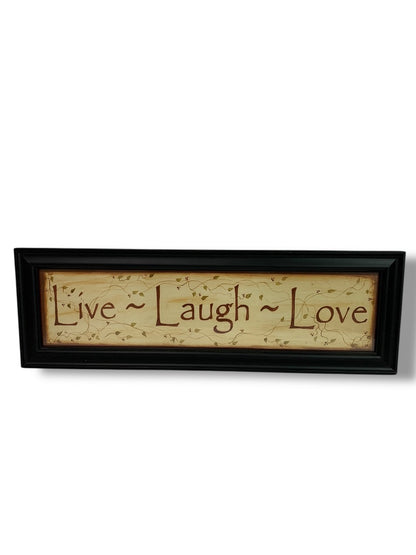 Kim Klassen "Live Laugh Love"  Framed Wall Art 22" x 7"