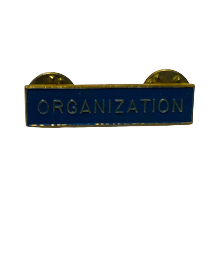 Vintage Bar Pin Organization Blue Goldtone 1.5" Double Butterfly Back