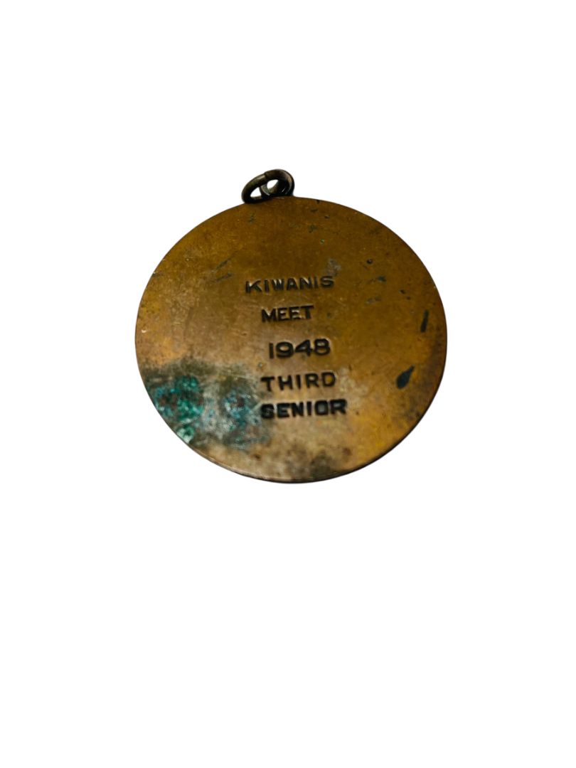 1948 Kiwanis Meet Third Senior Medallion Charm Medal 1.5" Diameter