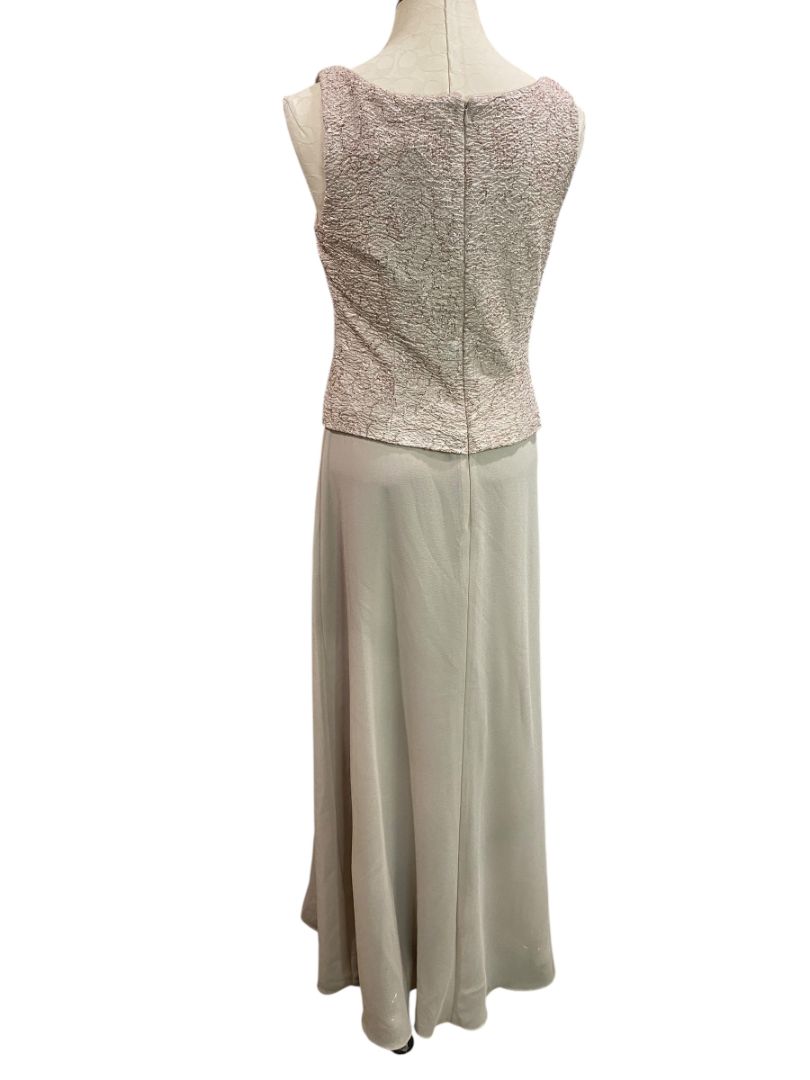Size 8 Alex Evenings Taupe Sleeveless Dress with Jacket Full Length