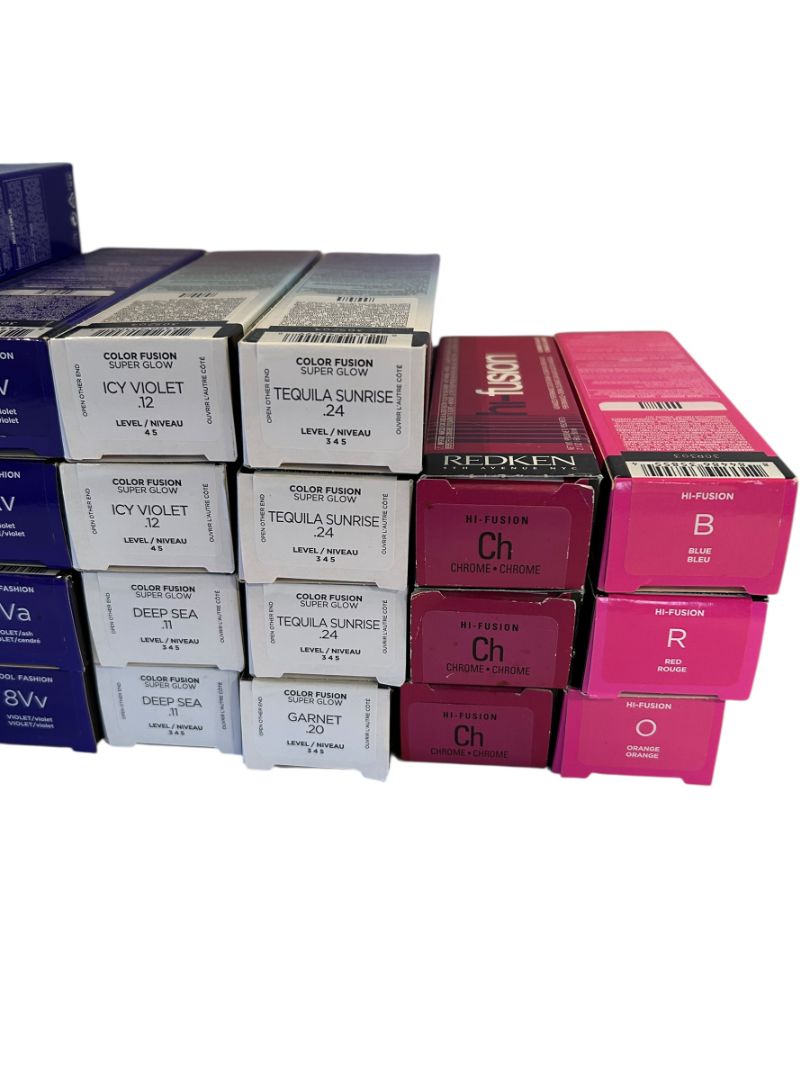 Lot of 49 Redken Fusion Hair Colors 2.1 oz New Cover Cool Super Glow Hi-Fusion